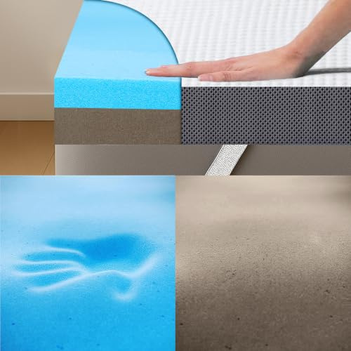 MKS Gel Topper 220x200 Gelschaum H3 H4 Matratzentopper 2-in-1 Wendbar | nutzbar für Sommer & Winter, für Seiten-, Rücken- & Bauchschläfer, ideal für Boxspring & Gästebett, belüftete Mesh-Seiten
