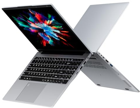 DIXMAU 15.6“ 32GB RAM+1TB Laptop Computer, Win11 2C4T AMD Radeon 3050E 1.7-3.4GHz Notebook Computer, Fingerprint Reader, 6000mAh Battery PC, WiFi 2.4/5GHz, Bluetooth 4.2, Silver