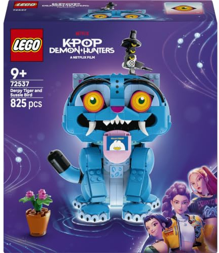LEGO KPop Demon Hunters Der Tiger Derpy und die Elster Sussie 72537 | Spielzeug ab 9 Jahren für Mädchen, KPop Spielzeug mit 2 Tierfiguren und Blumentopf, Kinder Zimmer Deko, Geschenk, 825 Teile