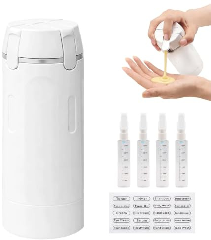 4 in 1 Reisespender - Tragbare Shampoo Flaschen zum Befüllen, Nachfüllbar Reise Shampoo Behälter, Auslaufsicher, Kulturbeutel, Travel Essentials für Lotion, Conditioner, Duschgel (Grün)