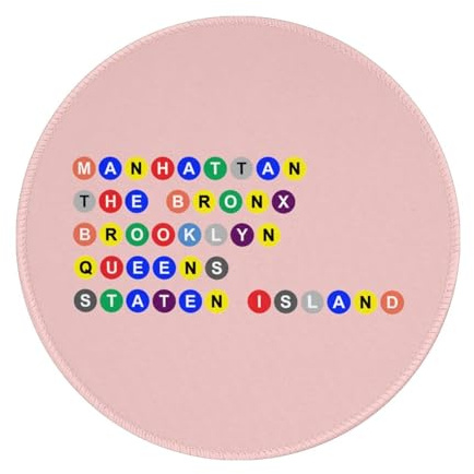 Mousepad Die Fünf New Yorker Stadtbezirke In U-Bahn-Blasen Tischunterlage Rutschfest Mausunterlage Waschbar Mauspad Für Computer Zuhause Gaming 20X20 Cm