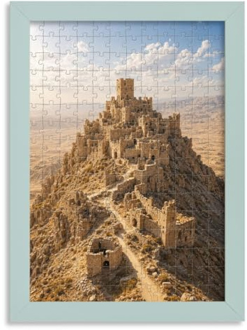 CLAMARO Cadre Puzzled pour Puzzle 49,3x69,3 cm, Bleu-Gris, Moulure 30 mm | Vitre en Verre Acrylique, Panneau Arrière HDF, Crochet Dentelé Métallique, Portrait et Paysage