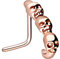 PIERCINGLINE Chirurgenstahl Nasenpiercing 3 Totenköpfe Piercing Nase Stecker Roségoldfarben