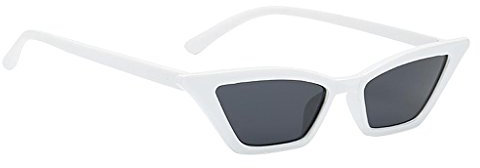 Sharplace Modische Sonnenbrille Vintage Verspiegelt Katzenauge Brille Gläser Dekobrille, Weiß schwarz, wie beschrieben