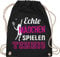 Turnbeutel Rucksack - Tennisspieler Geschenk - Echte Mädchen spielen Tennis - Unisize - Schwarz - geschenke kinder tennisrucksäcke tennisfans frauen juterucksäcke tennistaschen 25. geburtstag