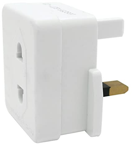 White UK 2 Pin To 3 Pin 1A Fuse Adaptor Plug For Shaver/Toothbrush by Sojon Ltd
