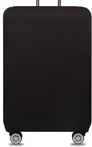 YianBestja Elastisch und Einfarbig Kofferhülle Koffer Abdeckung Schutzhülle Kofferschutzhülle Kofferbezug Luggage Gepäck Cover mit Band und Klettverschluss (Schwarz, XL (29-32 Zoll))