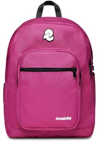 Invicta Rucksack aus nachhaltigem Stoff, Backpack mit Trinkflaschenfach, Laptopfach, Extra Platz - 38 LT - Unisex, für Schule, Sport und Freizeit, italienisches Design, pink, JELEK