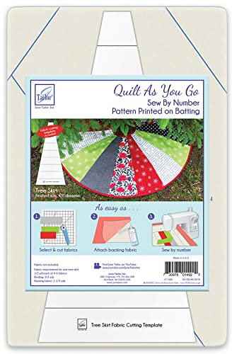 June Tailor Jt-1492 Quilt as You Go Tree Skirt Printed Batting, White