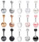 Mayhoop 15Pièces Piercing Nombril 14G 10mm Acier Chirurgical Anneaux de Nombril Boule Perle Bijoux de Piercing Corps