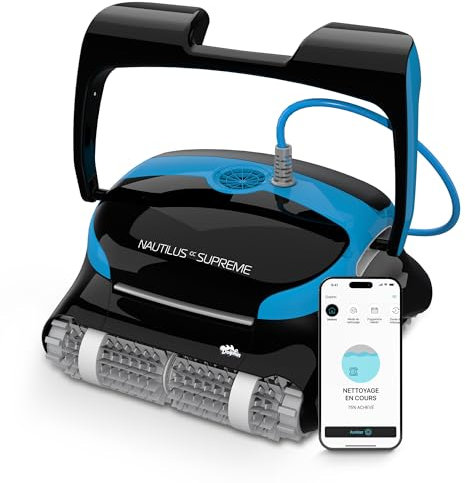 Dolphin Nautilus CC Supreme Robot Nettoyeur électrique avec Fil pour Piscine Hors-Sol Jusqu’à 15 m - Nettoyage Fond, parois et Ligne d'eau - Filtration Ultra Fine