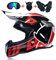 Casco da Motocross Unisex, Tema UFO Casco da Moto Set con Occhiali Maschera Guanti, Caschi da Cross Motocicletta Off-road Enduro Downhill ATV MTB BMX Racing Casco, Rosso Bianco Nero,S(54~55cm)