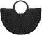 Straw Bag for Women Summer Handwoven Tote Bag Rattan Handbag Hollow Boho Style Clutch Purse for Beach Travel Daily Use (Black)