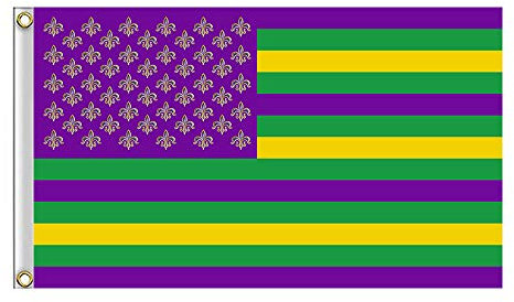 Shmbada Willkommensflagge Fleur de Lis mit Messingösen, doppelt genäht, lebendige Farben, kein Verblassen, für den Innen- und Außenbereich, 91 x 152 cm