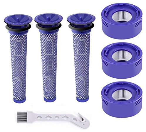 Filtro per Dyson V8,Filtro di Ricambi per Dyson V8 V7,HEPA Post Filtro e Pre Filtri di Ricambio per Dyson V7V8 Animal Absolute Cordless Ricambio Parte # DY-965661-01, DY-967478-01 (confezione da 3)