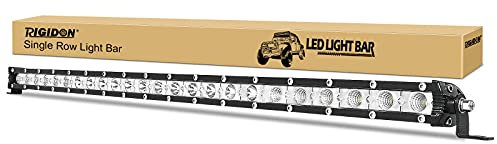 RIGIDON Schmal einzelne reihe Led lichtleiste kfz, 12V 24V 25 Zoll 63cm 120W Flood Spot Combo Beam offroad beleuchtung für SUV ATV, UTV, Traktor, LKW, Fahrzeuge, 6000K Weiß led nebelscheinwerfer