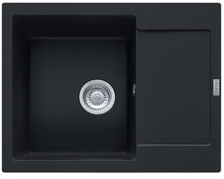 FRANKE Lavandino Maris MRG 611-62 Fragranite nero opaco, vasca reversibile, valvola a bottone