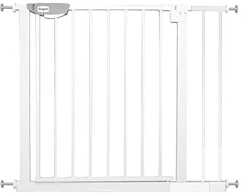 HENGMEI Treppenschutzgitter Türschutzgitter Treppengitter ohne Bohren Türgitter Baby Schutzgitter 85-95cm Schließt automatisch Gittertür aus Metall für Kindersicherheit, Weiß