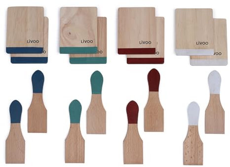 Gef-roy Set d'accessoires pour raclette - 8 spatules en bois + 8 planchettes en bois MEN391