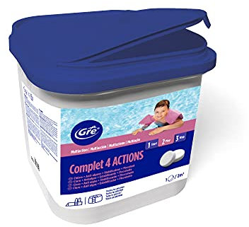 GRE 76033L - Cloro 4 acciones para el Tratamiento de la Piscina, Pastillas 20 gr, 5 kg