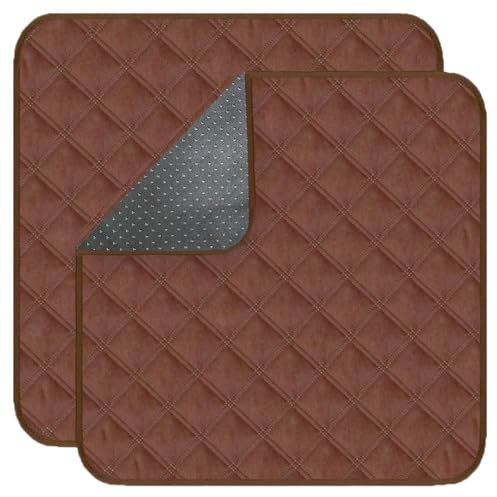 Waschbare Inkontinenz Stuhlauflage wasserdichte Saugfähige Sitzauflage Inkontinenzunterlage für Rollstuhl Autositz Sofa 53X55cm 1pc (Dunkel Braun, 53x55cm)