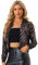 Allegra K Damen Bomberjacke Langarm Glitzer Reißverschluss Pailletten Jacke, bunt, M