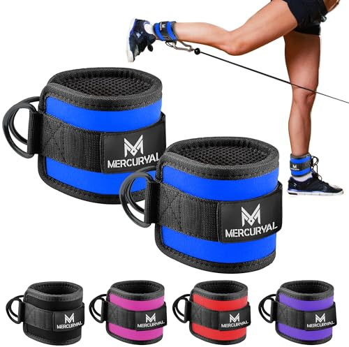 MERCURYAL Pack 2 Fitness fußschlaufen kabelzug - Kickbacks fußschlaufe - fussschlaufen Kabelzug - Ankle Straps Gym - Fitness Accessories - Fußmanschetten kabelzug für Männer und Frauen