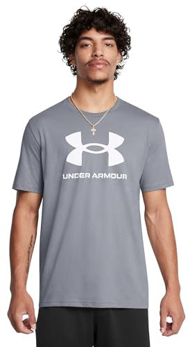 Under Armour UA Sportstyle Logo Update SS T-Shirt Herren, Grey melé, XXL