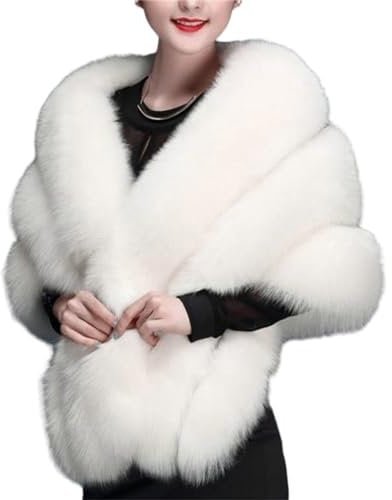 Frauen Braut Hochzeit Kunstpelz Schal Wrap Braut Pelz 1920er 1950er Schal Stola Wraps und Tücher für Frauen