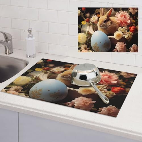Best Easter wishes Stampa Piatto Stuoia di asciugatura Assorbente Piatti Scolapiatti Stuoie Microfibra Asciugatura Pad Per Cucina Bancone 45,7 x 61 cm