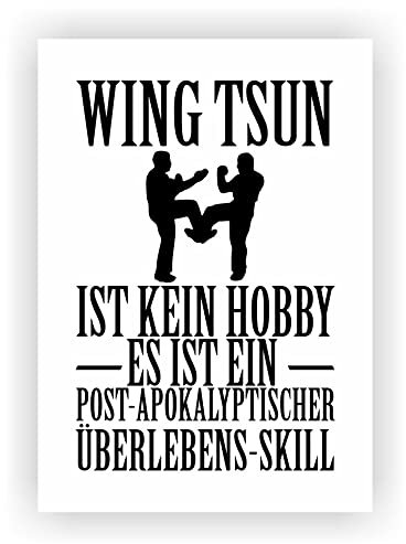 Samunshi® Wing Tsun ist kein Hobby Poster Plakat Deko Jugendzimmer Geschenk DIN A4 21x29,7cm weiß/schwarz