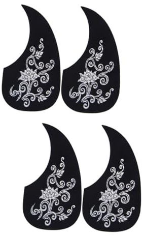 Toyvian 4stücke Gitarren-pickguard Aufkleber Im Komma-design Selbstklebendes Schlagschutz Für Akustikgitarre Strapazierfähig Und Kratzfest Silber