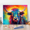 TISHIRON Kuh Malen nach Zahlen Kits, Malen nach Zahlen für Erwachsene Kinder Anfänger, abstrakte bunte Tier Ölgemälde nach Zahlen auf Leinwand mit Pinsel und Pigment, 16x20 Zoll, rahmenlos