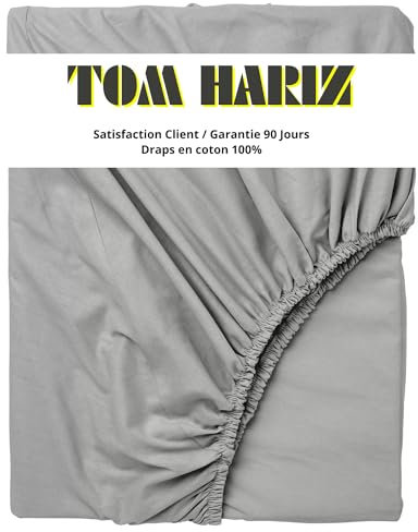 Drap-Housse Doux avec Bonnet 30cm -Doux, Résistant, Anti-Plis, Élastique Tour pour Matelas Épais (Gris, 160X200 cm)