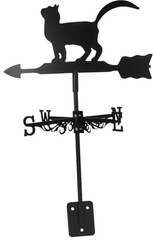 Sosoport Edelstahl Wetterfahne Katzen Design Windrichtungsanzeiger Für Garten Langlebig Und Dekorativ Zubehör Für Haus Garage Und Pavillon Kreatives Gartendekor