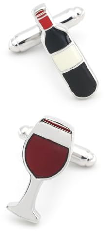 Boutons de manchette drôles pour homme en acier inoxydable style verre de vin rouge Père Noël, About as photo show, Acier inoxydable, N'ont pas