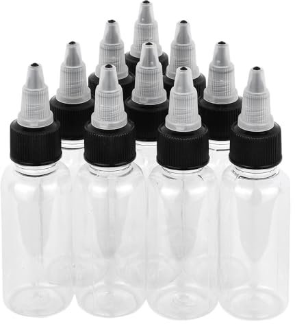 BAMTTOO 30ml Empty Tattoo Ink Bottles 10pcs 1oz Tattoo Twist Cap Plastic Clear Transparent Tattoo Pigment Container Bottle Tattoo Supplies (10pcs 30ml)