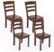 MORDEER Sillas de Comedor de Madera Maciza Juego de 4 Sillas de Comedor con Respaldo Alto de Escalera Sillas de Cocina Mid Century Modern para Comedor Salón Restaurante Cocina Nogal