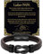 LEAFIA Knoten Lederarmband Herren, Armband Herren mit Gravur Bester Papa, Weihnachtsgeschenke, Geschenk für Ihn Hochzeitstag, Vatertagsgeschenk Papa Geschenk Vater DAD Leder Armband (Lieber PAPA, 21)