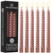 DECO EXPRESS Stabkerzen Set 3er oder 6er Tropffreie Stabkerzen Gedrehte Spiralkerzen Bunte Kerzen Brenndauer 6 Stunden Unparfümiert (Kupfer – 6er-Pack)