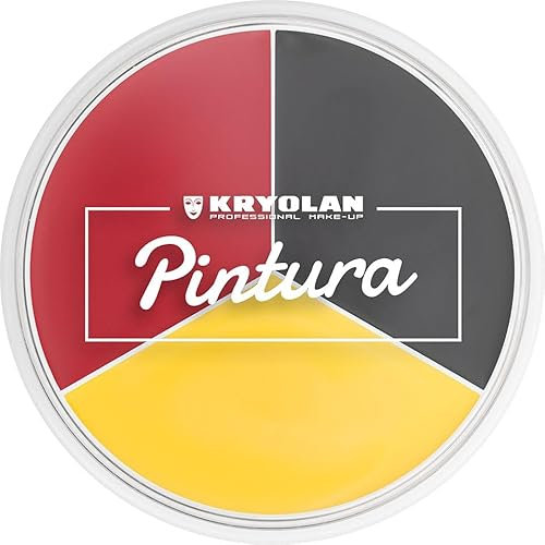 Kryolan Pintura Trio Karnevalsfarben, Fanschminke Deutschland - Schwarz-Rot-Gelb, Hautfreundlich, Waschbar, Perfekt für Kinder, Partys & Fußballfans