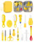 15PCS Trousse de Soin Bebe Kit Trousse de Toilette Bebe pour Prendre Soin kit de Soins pour bébé Professionnel Sans BPA Accessoires Bebe Naissance Garçon pour Voyage Maison - Jaune
