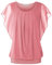 BAISHENGGT Damen Sommer Netz Bluse Flatter Kurzarm Tshirt Rundkragen Falten Elegant Oberteile Top Blusen Hellrosa L