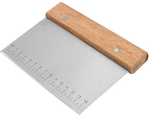Dough Cutters, 15CM Dough Scraper with Wooden Handle, Pastry Scraper Kitchen Scraper for Pizza, Cake, Bread, Pastry, Dough Cutters for Baking