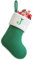 Sleeleece Weihnachtsstrumpf Personalisiert Nikolausstrumpf 22 cm,Christmas Stockings,Nikolausstiefel zum Befüllen Weihnachtsstrumpf Geschenkbeutel Weihnachtsbaum Anhänger Weihnachtsdeko Weiß & Grün J