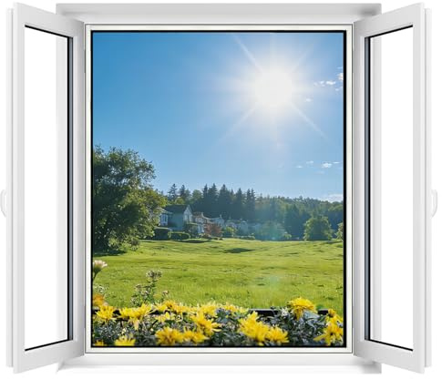 Apalus Fliegengitter Fenster, Zuschneidbar auf Fenstergrößen bis 130x150cm, Insektenschutz mit Starkem Klettband, Kinderleichte Montage, Presshilfe und Zuschneider Inklusive, Schwarz 3 Stück