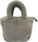 OOG Teddyfell Optik Plüsch kleine Shopper Tasche Schultertasche Henkeltasche Tote Bag Fluffy (Grau)
