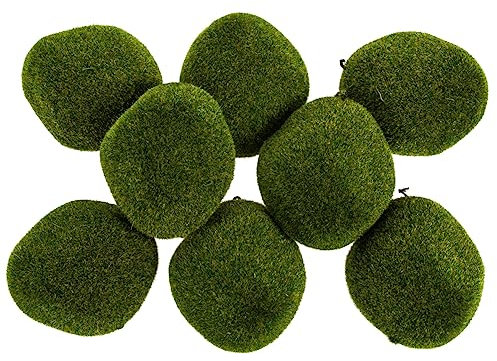 Cabilock 8pcs Moss Block Moss Stones Artificial Stones Decorative Moss Fake Balls Plant Vase Filler balls Artificial Mossy Stones Peat Moss Artificial Balls Plant Balls Foam Green