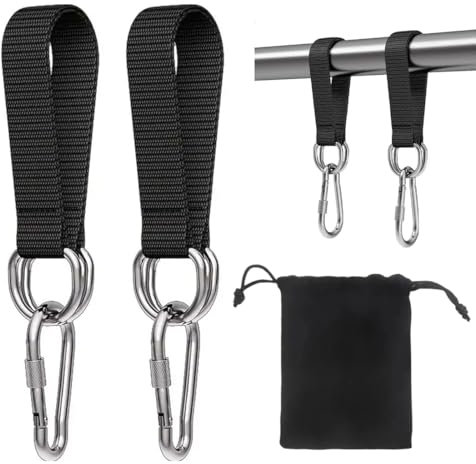 SIRLOMU Fixation de balançoire, 2 pièces, résistant à la déchirure, kit pour hamac, fauteuil suspendu, exterieur, 2 mousquetons de qualité supérieure