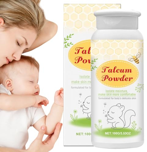 Babypuder, 100 g Staubpulver, Maisstärke-Formel für beruhigende Linderung, sanfte Pflege für empfindliche Haut, sicher und nicht reizend, ideal für den Gebrauch nach der Dusche und Tag/Nacht für